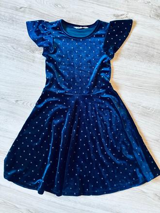 Krásne šaty so striebornými hviezdičkami, h&m,122
