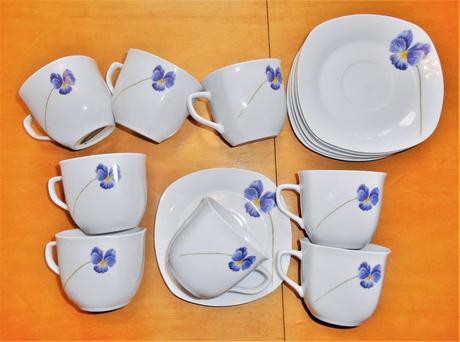 8x kávová/čajová šálka s podšálkou makro,