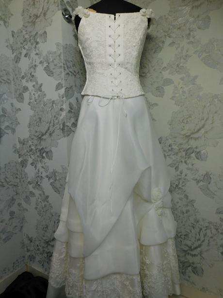 Luxusne nadherne svadobne saty(komplet), 38