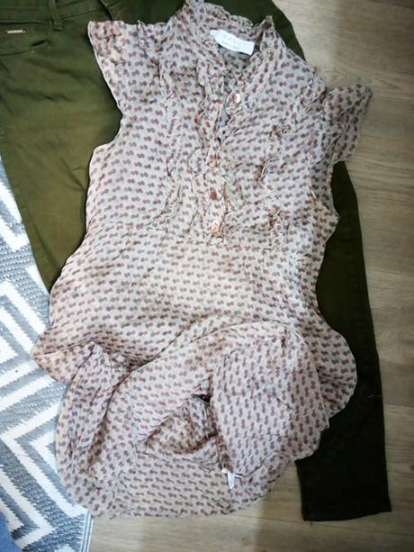 Kaos značka100 hodvábna tunika s volánikmi s/m, m