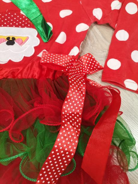 Dievčenské červene vianočné šaty, 92