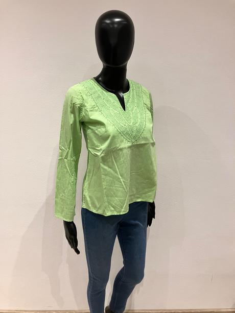 Dámska zelená blúzka s vyšívaným vzorom (m), s.oliver,m