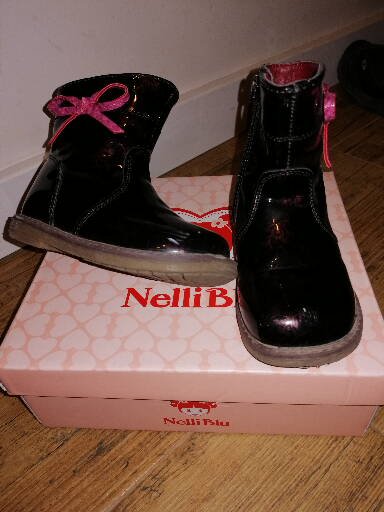 Bordové lakové čižmičky, nelli blu,22