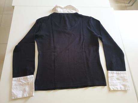 Čiernobiely pulover (košeľo-pulóver), l