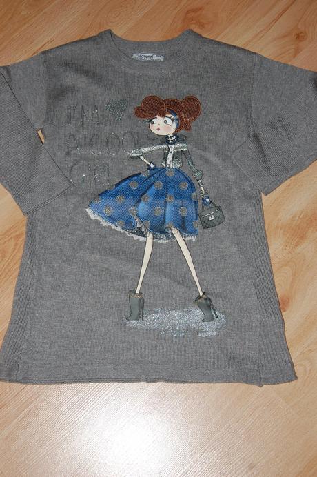 Pletené sivé šatôčky alebo tunika s dievčatkom, mayoral,98