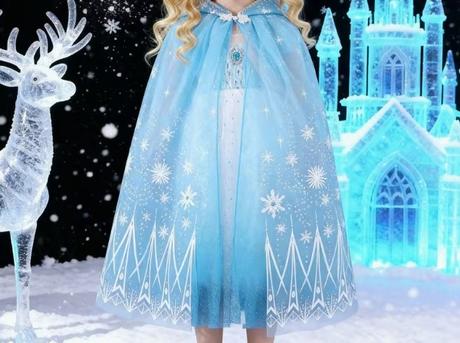 Plášť s kapucňou princezná elza popoluška ľadová,