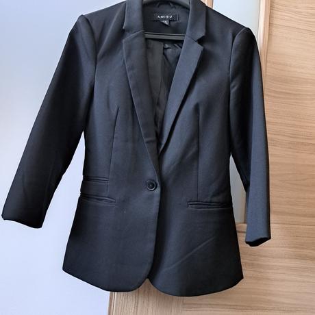 Čierne dámske sako s 3/4 rukávmi, amisu,m