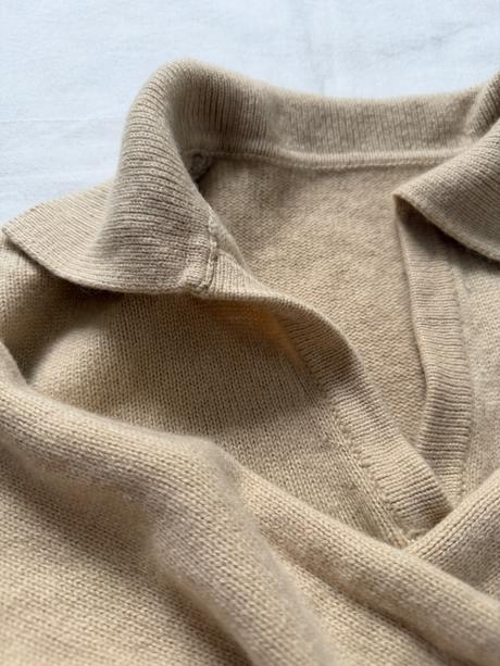 Luxusný sveter zo kašmíru klasický polo golier, m