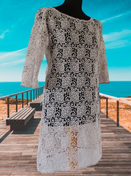 Biele čipkované šaty na bikiny, zara, veľ. s, zara,s