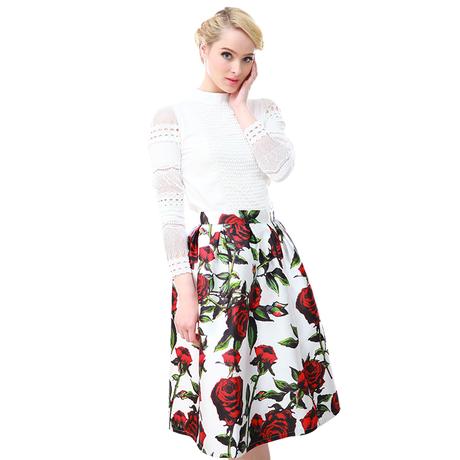 Graffiti midi vintage floral sukna xs/s/m, m / s / xs