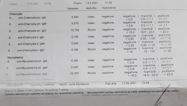Vysvetlíte mi výsledky ohľadom mykoplazmy?
