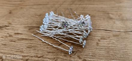 Sponka zapichovacia - kvietok - crystal ab, 