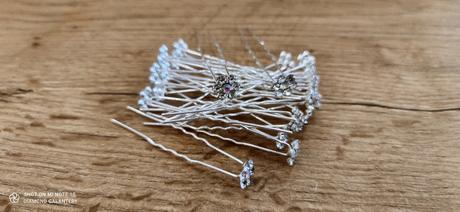 Sponka zapichovacia - kvietok - crystal ab, 