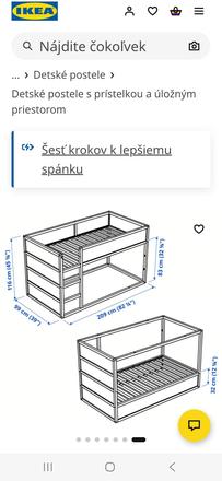 Posteľ ikea kura (biela / borovica), šírka (cm): 95,dĺžka (cm): 210