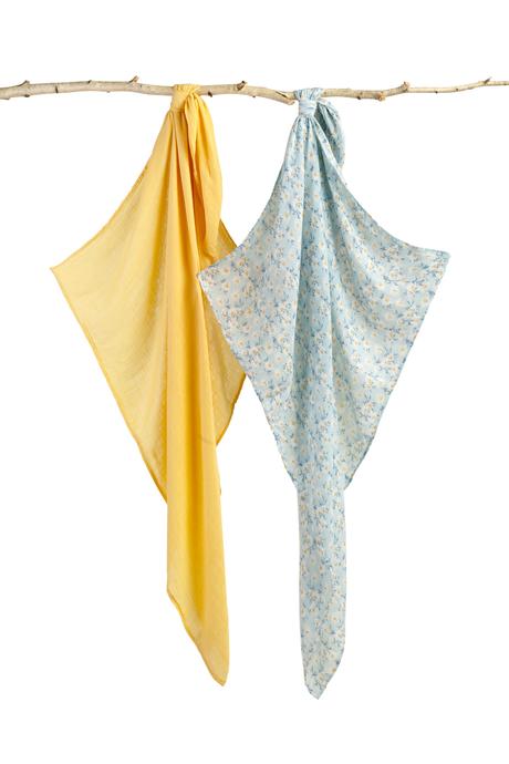 Sensillo bambusové plienky kvety+žltá 120x120cm, 2,