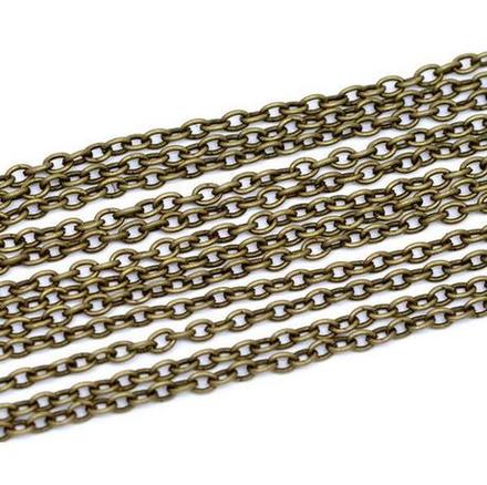 Bižutérna retiazka 2x3 mm - bronz, 