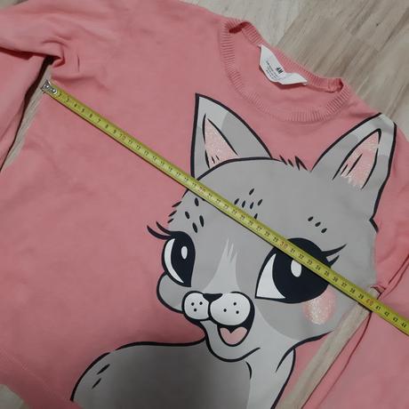 Svetrík s potlačou mačičky, h&m,122