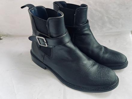 Cierne kozene cizmy pc 159prava koza, 38