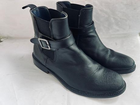 Cierne kozene cizmy pc 159prava koza, 38