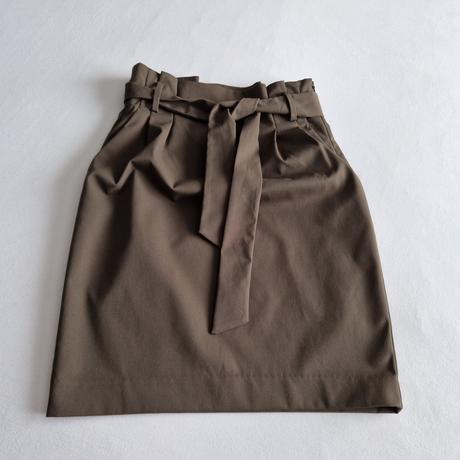 Olivová sukňa paperbag style s opaskom, h&m,34