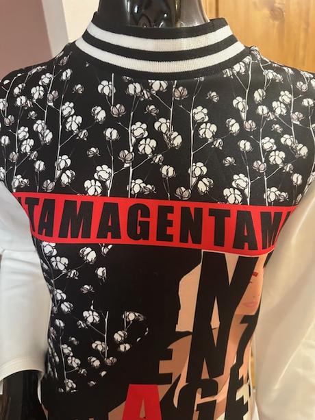 Top so vzorom na prednej strane zn. magenta, l / m