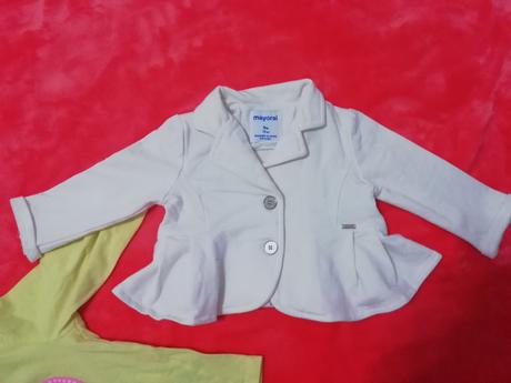 Biele sako pre babo + tricko 74/80, 68–80