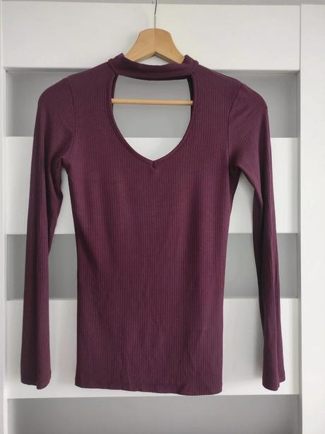 Fialove tričko s chokerom, new yorker,xs