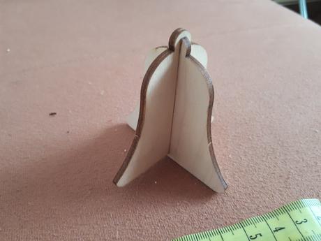 Dreveny zvoncek skladacka dekoracia, 