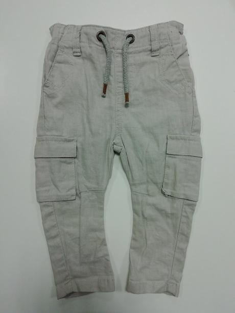 Sivé plátené nohavice, next,74