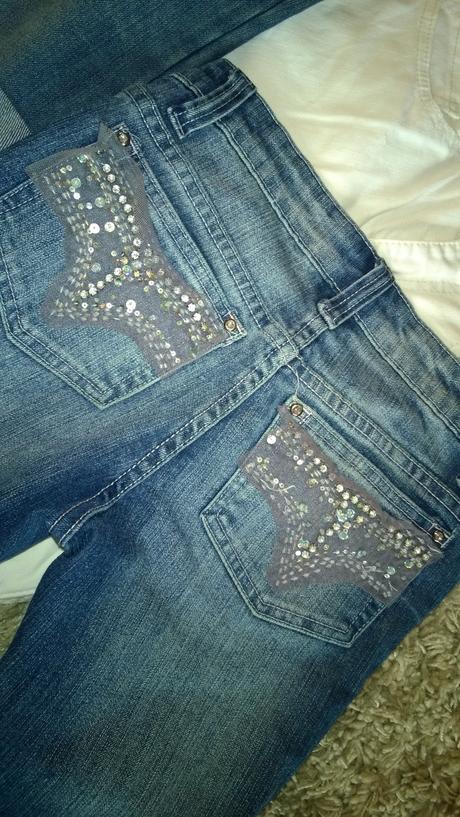 3/4 riflove kratasy denim 140/146/152/158, h&m,146