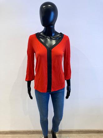 Dámske červené tričko s trojštvrťovým rukávom, orsay,s