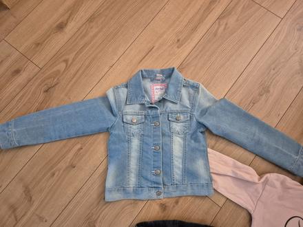 Riflova bunda top stav 122/128+ mikinka, dopodopo,122