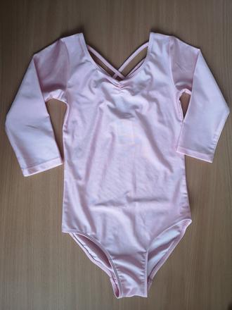 Svetloružový trikot z lesklého džerseja v. 122/128, 122