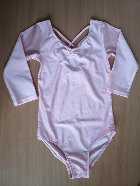 Svetloružový trikot z lesklého džerseja v. 122/128, 122