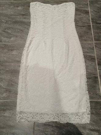 Biele čipkové šaty pružné bodyflirt,v36-38, 36
