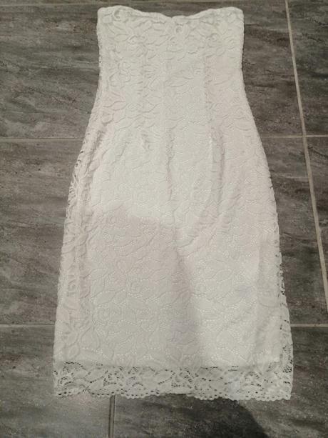 Biele čipkové šaty pružné bodyflirt,v36-38, 36