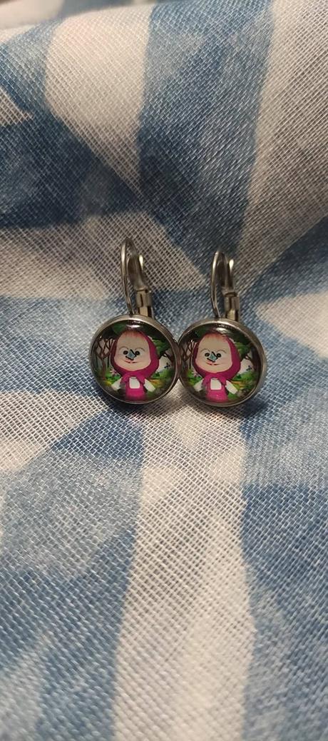 Náušnice máša a medveď- chirurg. oceľ, 