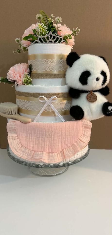 Plienková torta panda princezná - pre dievčatko,