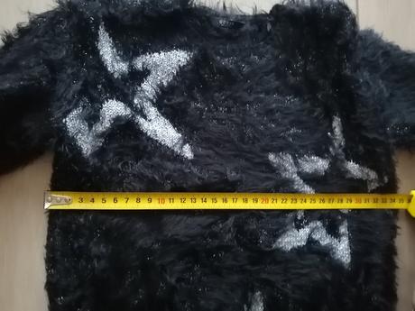 Dlhý chlpatý sveter guess s hviezdami, guess,128