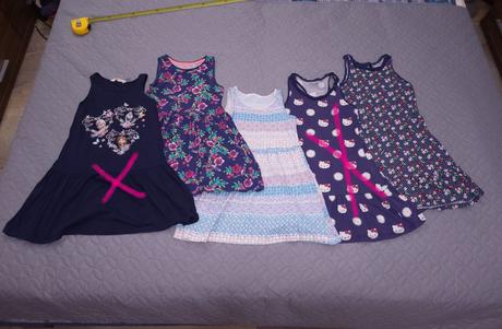 3 ks letne saty (cena spolu) 122/128, h&m,122