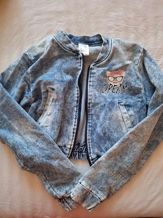 Krátka rifľová bundička, 158