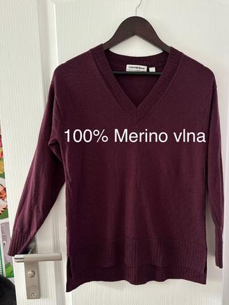 Gaštanový vlnený sveter, s