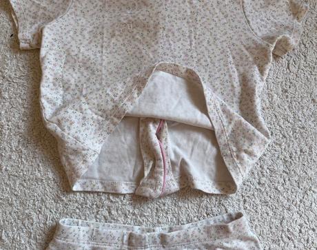 2x biele kvetované bavlnené pyžamo, f&f, 98, f&f,98