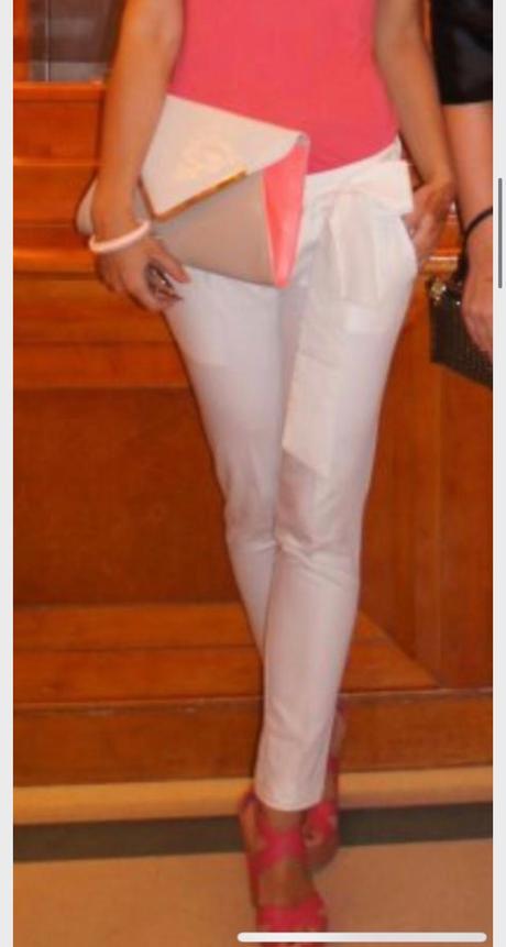 Krémové nohavice xs s mašľou, xs