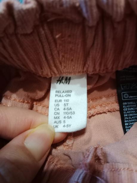 Menčestrové nohavice, h&m,110