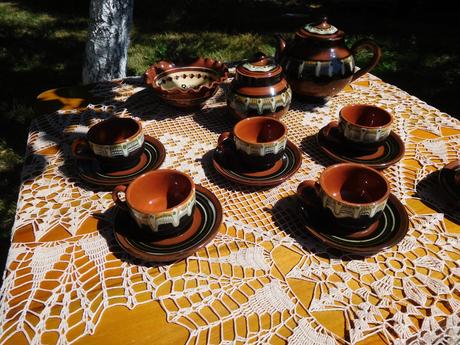 Bulharská keramika, sada kávičková,, 