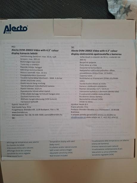 Detská videopestúnka alecto dvm-200gs,