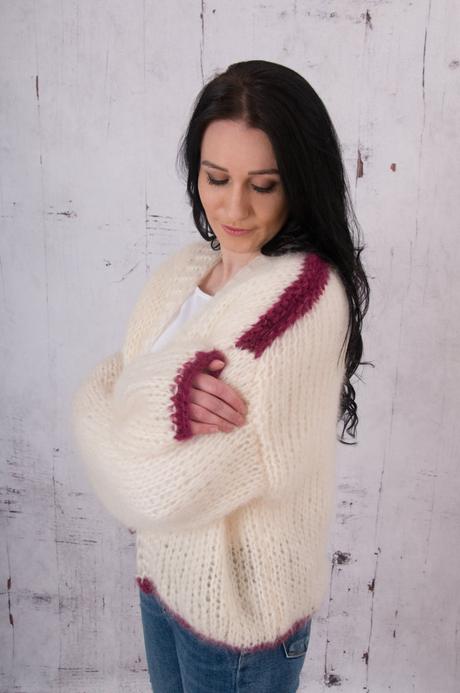 Mohérový dlhý cardigán, mohér, hodváb, 