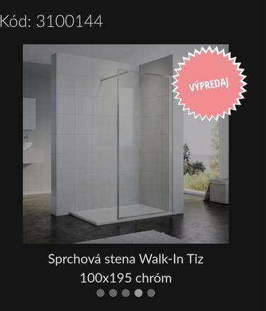 Sprchová stena walk in, 