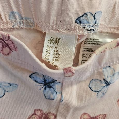 Legínky s motýlikami h&m 74, h&m,74
